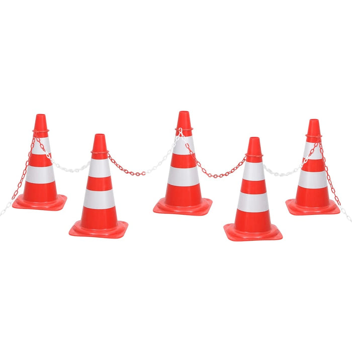 Set de lanț și con, lanț 10 m, roșu și alb - WALTI WALTI