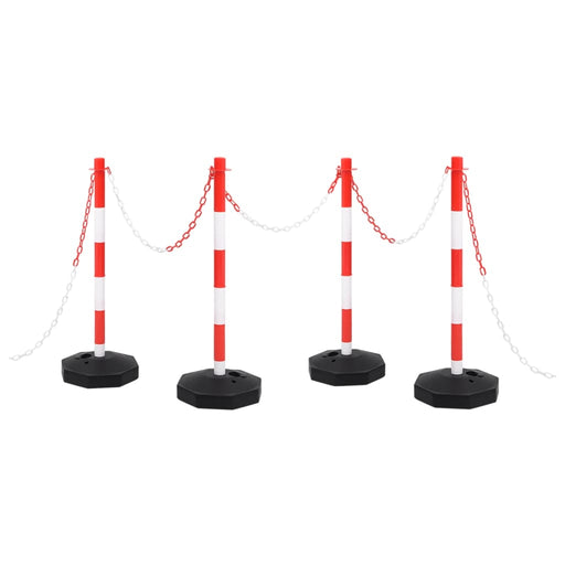 Set stâlp semnalizare trafic, cu lanț din plastic de 10 m - WALTI WALTI