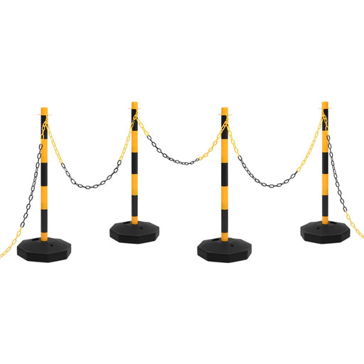 Set stâlp semnalizare trafic, cu lanț din plastic de 10 m - WALTI WALTI
