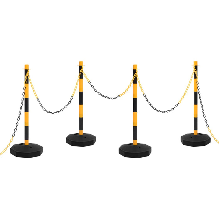 Set stâlp semnalizare trafic, cu lanț din plastic de 10 m - WALTI WALTI