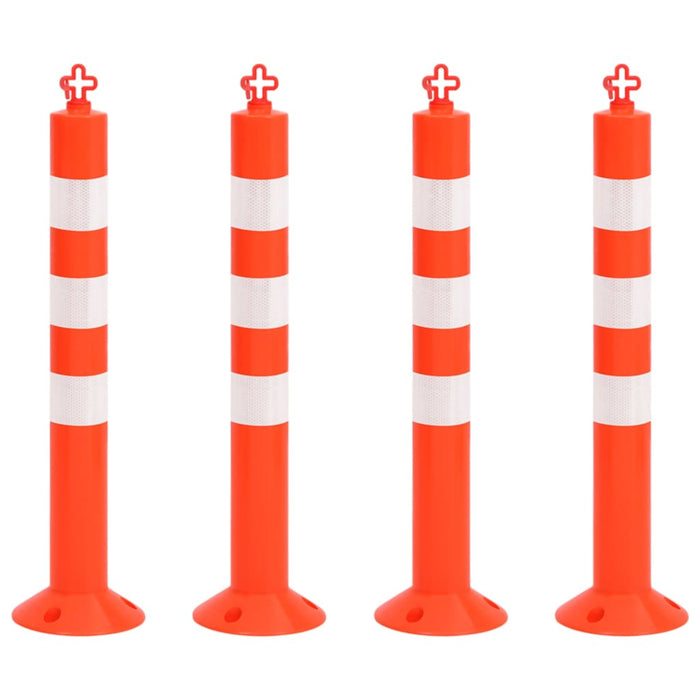 Bornă de control trafic cu lanţ, 4 buc., 75 cm, PE WALTI