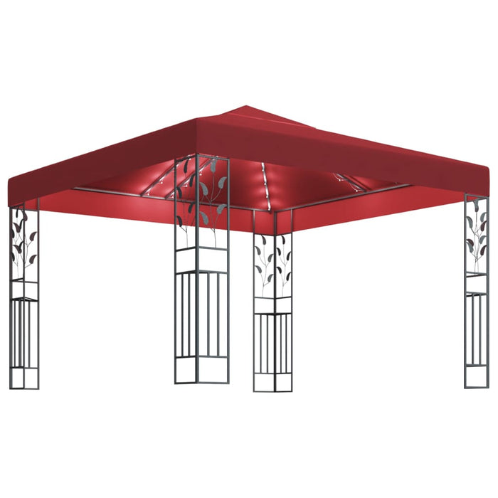 Pavilion cu șir de lumini LED, roșu vin, 3x3 m - WALTI WALTI