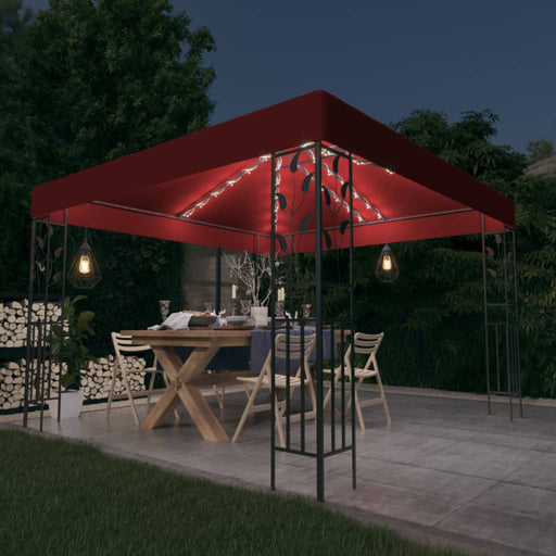 Pavilion cu șir de lumini LED, roșu vin, 3x3 m - WALTI WALTI