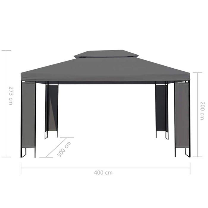 Pavilion cu șir de lumini LED, antracit, 3x4 m WALTI