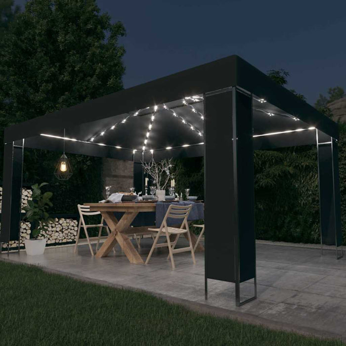 Pavilion cu șir de lumini LED, antracit, 3x4 m WALTI