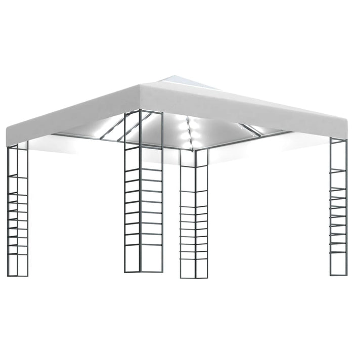 Pavilion de grădină cu șiruri de lumini LED, alb, 3x3 m - WALTI WALTI