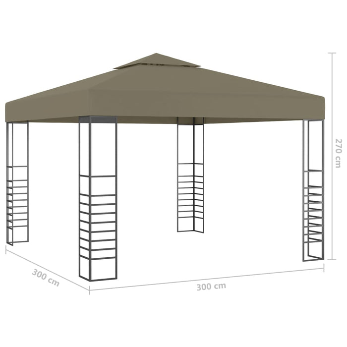 Pavilion de grădină cu șiruri de lumini LED, gri taupe 3x3m - WALTI WALTI