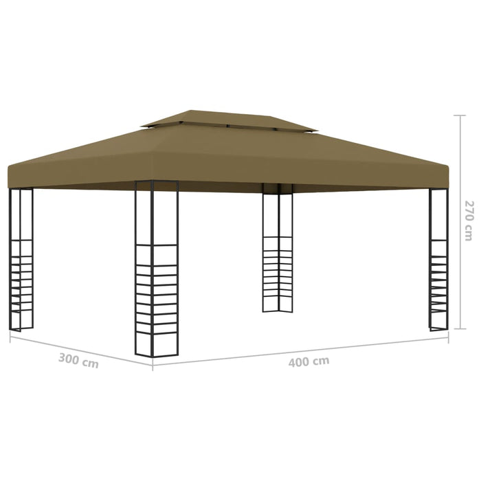 Pavilion cu șiruri de lumini LED, gri taupe, 3x4m - WALTI WALTI