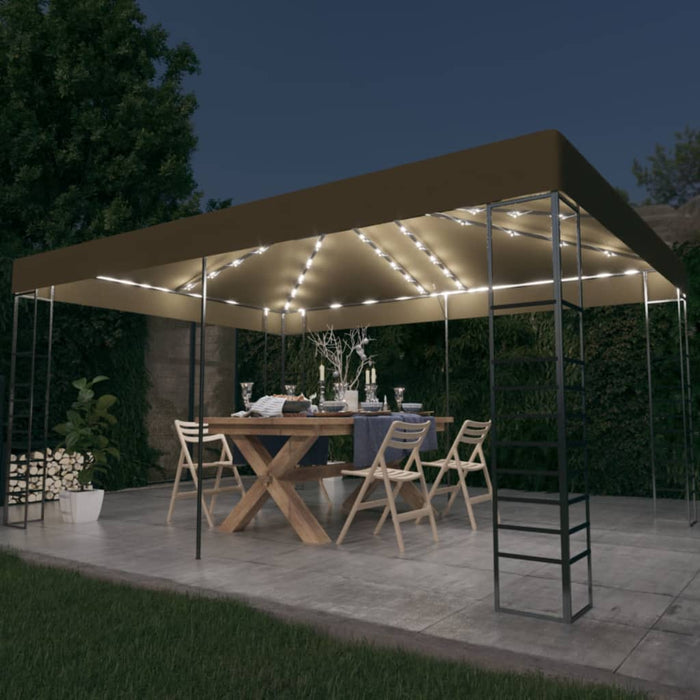 Pavilion cu șiruri de lumini LED, gri taupe, 3x4m - WALTI WALTI