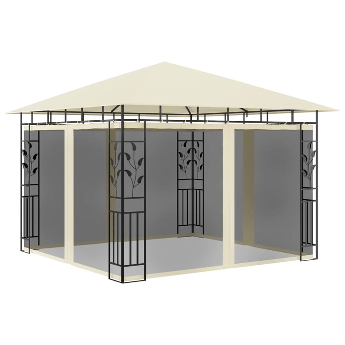 Pavilion cu plasă anti-țânțari & lumini LED crem 3x3x2,73m - WALTI WALTI