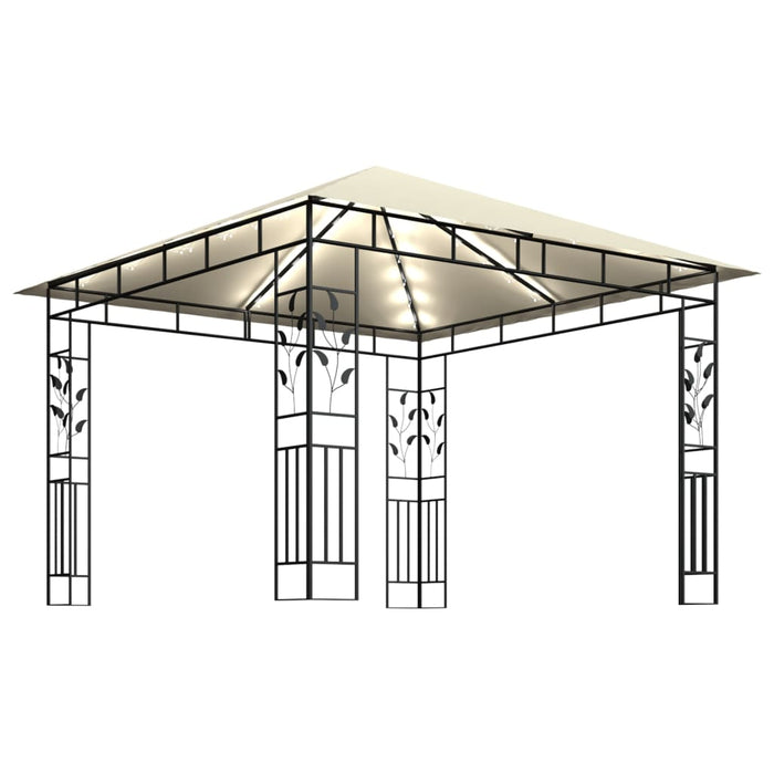 Pavilion cu plasă anti-țânțari & lumini LED crem 3x3x2,73m - WALTI WALTI