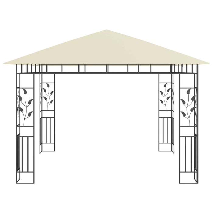 Pavilion cu plasă anti-țânțari & lumini LED crem 3x3x2,73m - WALTI WALTI