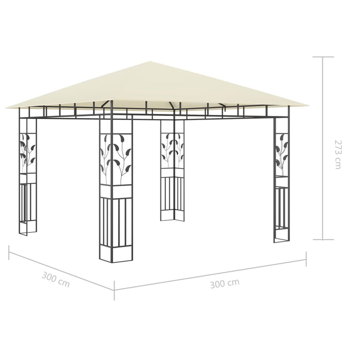 Pavilion cu plasă anti-țânțari & lumini LED crem 3x3x2,73m - WALTI WALTI
