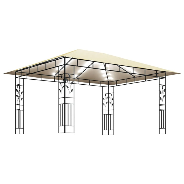 Pavilion cu plasă anti-țânțari & lumini LED crem 4x3x2,73m - WALTI WALTI