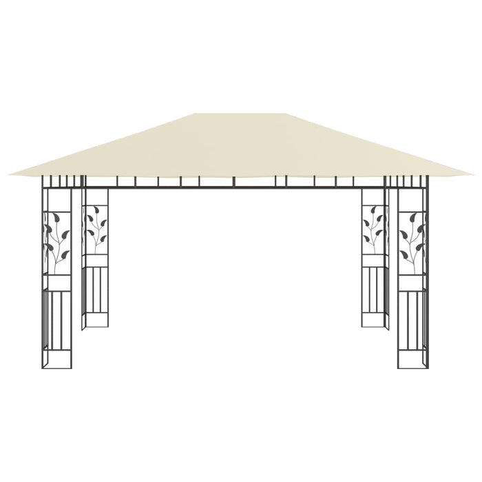 Pavilion cu plasă anti-țânțari & lumini LED crem 4x3x2,73m - WALTI WALTI