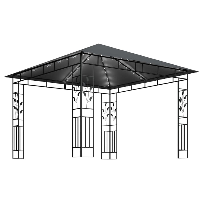 Pavilion cu plasă anti-țânțari&lumini LED, antracit, 3x3x2,73 m - WALTI WALTI