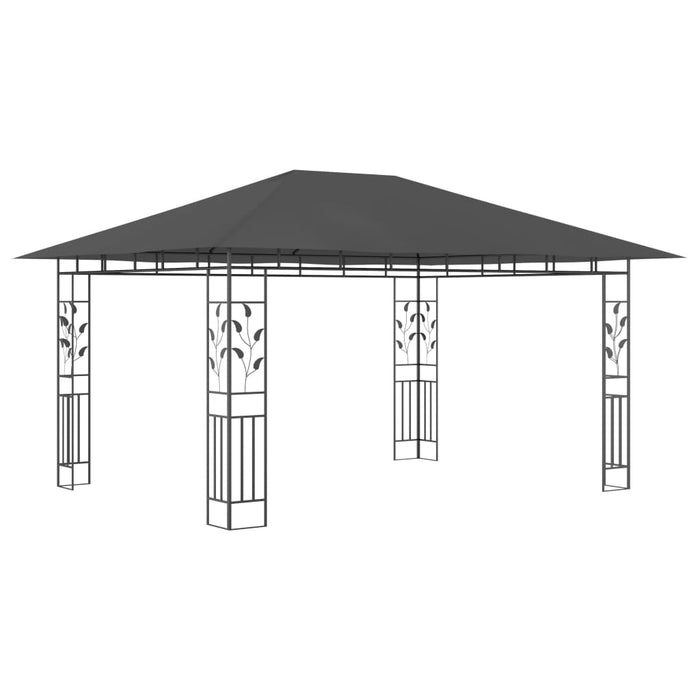 Pavilion cu plasă anti-țânțari&lumini LED, antracit, 4x3x2,73 m - WALTI WALTI