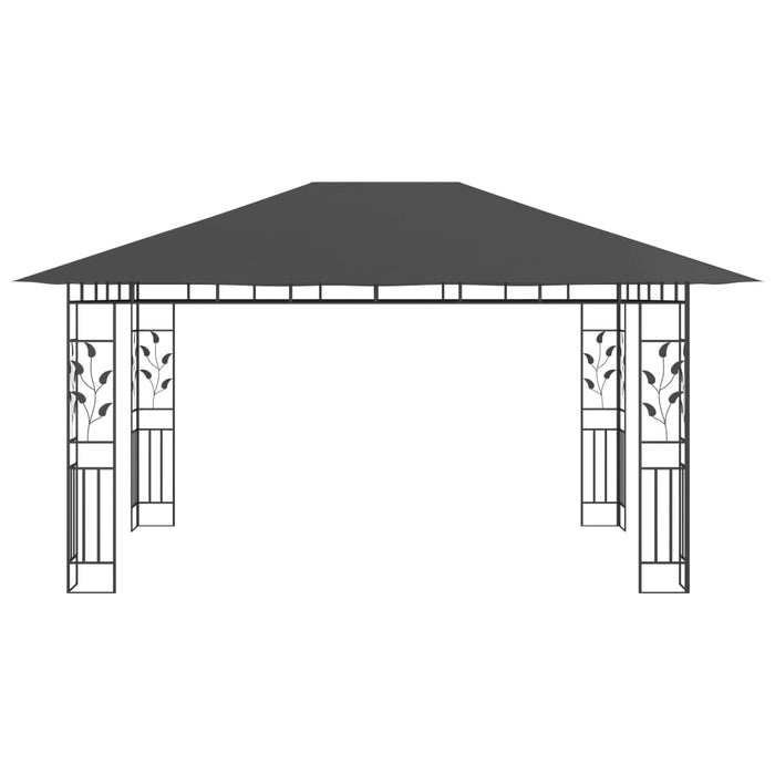 Pavilion cu plasă anti-țânțari&lumini LED, antracit, 4x3x2,73 m - WALTI WALTI