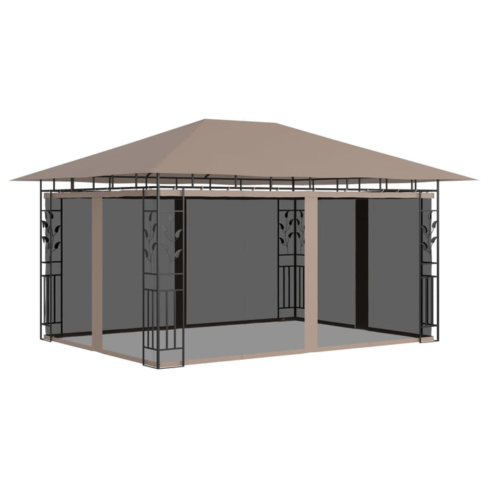 Pavilion cu plasă anti-țânțari&lumini LED,gri taupe, 4x3x2,73 m - WALTI WALTI