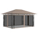 Pavilion cu plasă anti-țânțari&lumini LED,gri taupe, 4x3x2,73 m - WALTI WALTI