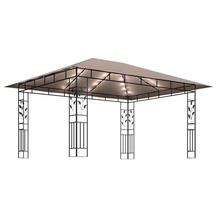 Pavilion cu plasă anti-țânțari&lumini LED,gri taupe, 4x3x2,73 m - WALTI WALTI