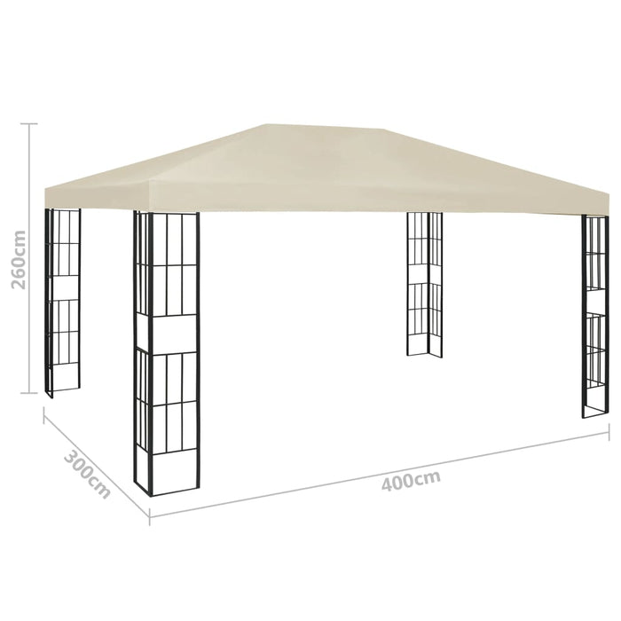 Pavilion cu șir de lumini LED, crem, 3x4 m WALTI