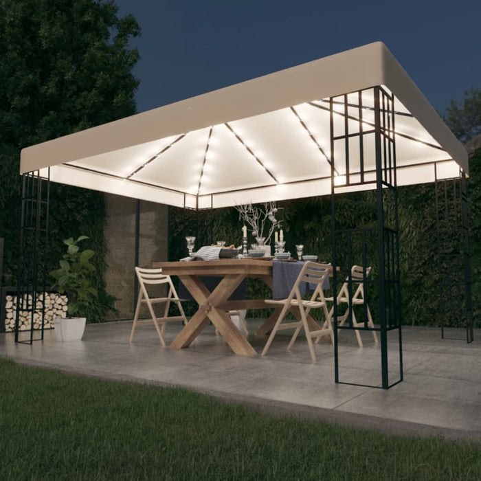 Pavilion cu șir de lumini LED, crem, 3x4 m WALTI