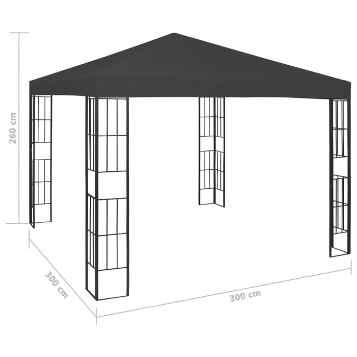 Pavilion cu șir de lumini LED, antracit, 3x3 m - WALTI WALTI