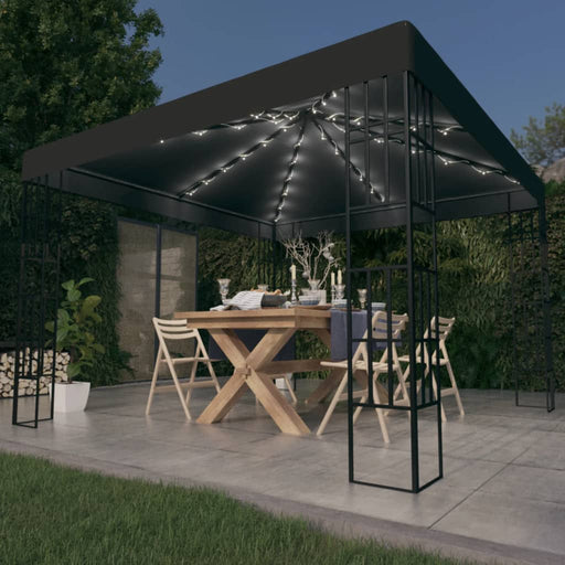 Pavilion cu șir de lumini LED, antracit, 3x3 m - WALTI WALTI