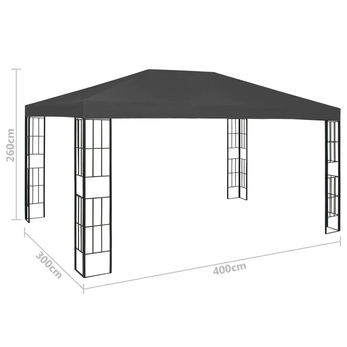 Pavilion cu șir de lumini LED, antracit, 3x4 m - WALTI WALTI