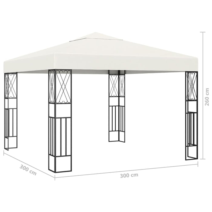 Pavilion cu șir de lumini, crem, 3x3 m, material textil - WALTI WALTI