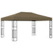 Pavilion cu șiruri de lumini LED, gri taupe, 3x4 m, țesătură - WALTI WALTI