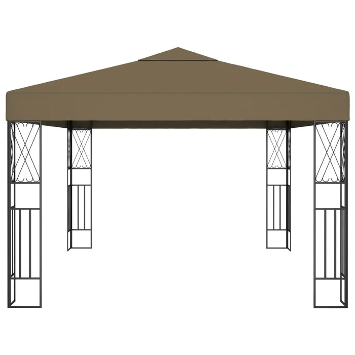 Pavilion cu șiruri de lumini LED, gri taupe, 3x4 m, țesătură - WALTI WALTI