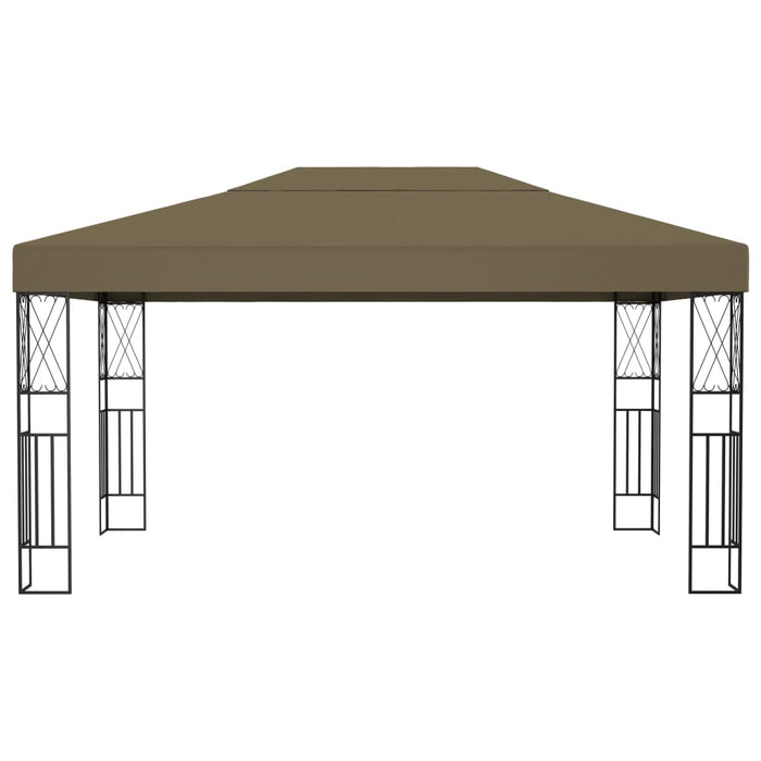Pavilion cu șiruri de lumini LED, gri taupe, 3x4 m, țesătură - WALTI WALTI