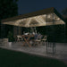 Pavilion cu șiruri de lumini LED, gri taupe, 3x4 m, țesătură - WALTI WALTI
