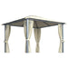 Pavilion cu perdele & șiruri lumini LED, crem, 3x3 m, aluminiu - WALTI WALTI