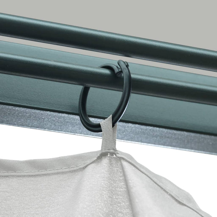 Pavilion cu perdele & șiruri lumini LED, crem, 3x3 m, aluminiu - WALTI WALTI