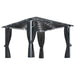 Pavilion cu perdele & șiruri lumini LED antracit 3x3 m aluminiu - WALTI WALTI