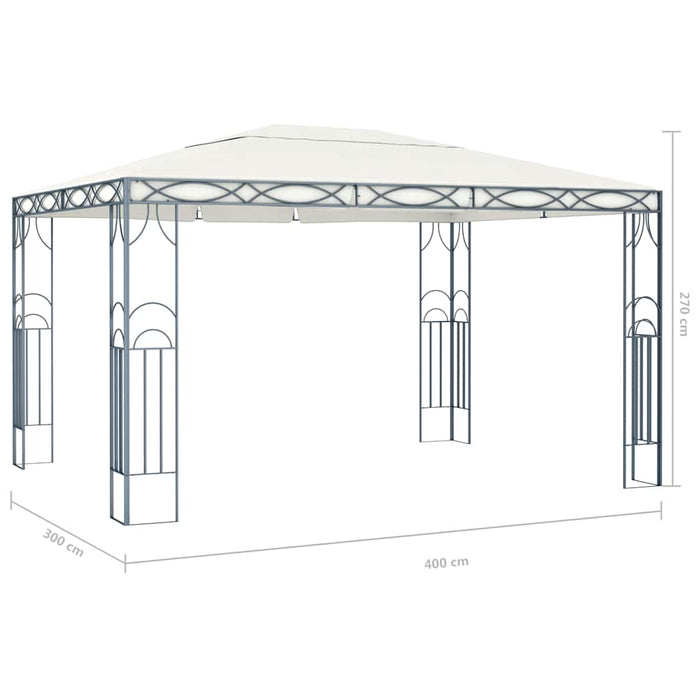 Pavilion cu șir de lumini LED, crem, 400x300 cm WALTI