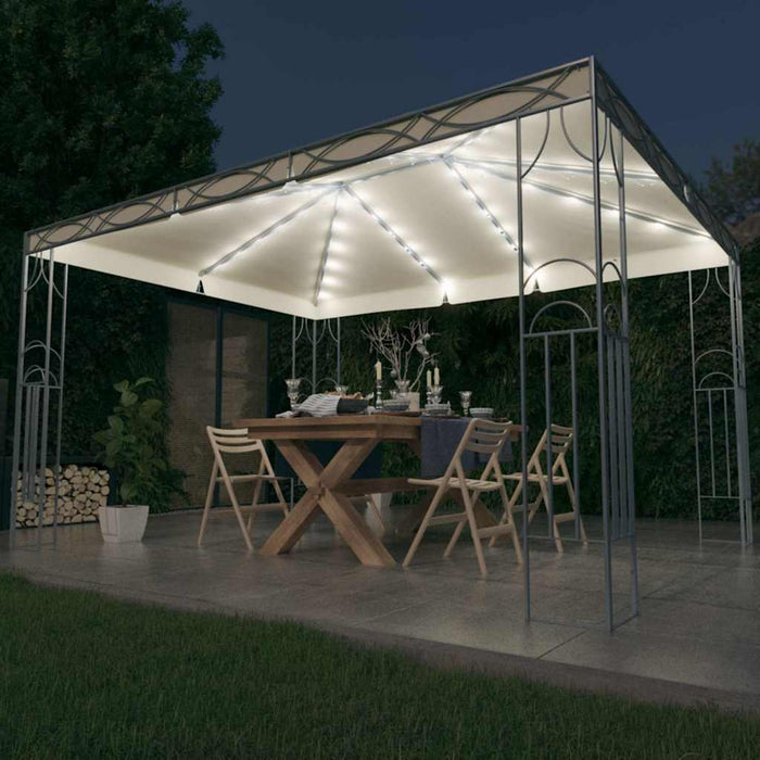 Pavilion cu șir de lumini LED, crem, 400x300 cm WALTI