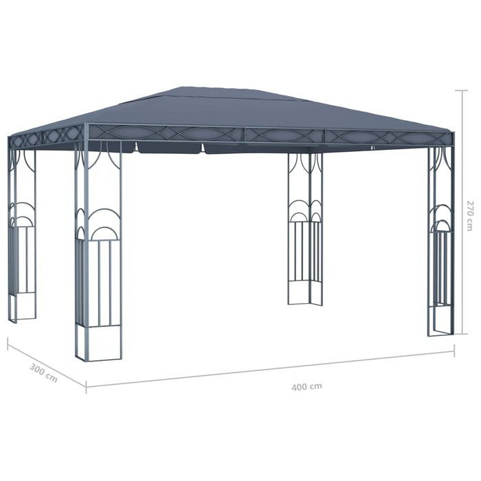 Pavilion cu șir de lumini LED, antracit, 400x300 cm - WALTI WALTI