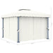 Pavilion cu perdele & șiruri lumini LED, alb crem, 3x3 m - WALTI WALTI