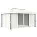 Pavilion cu perdele & șiruri lumini LED, alb crem, 4x3 m - WALTI WALTI