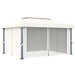Pavilion cu perdele & șiruri lumini LED, alb crem, 4x3 m - WALTI WALTI