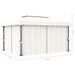 Pavilion cu perdele & șiruri lumini LED, alb crem, 4x3 m - WALTI WALTI