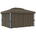 Pavilion cu perdea & șir de lumini LED, gri taupe, 4x3 m - WALTI WALTI