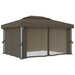 Pavilion cu perdea & șir de lumini LED, gri taupe, 4x3 m - WALTI WALTI