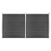 Set de panouri de gard, negru, 353 x 186 cm, WPC - WALTI WALTI