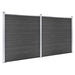 Set de panouri de gard, negru, 353 x 186 cm, WPC - WALTI WALTI