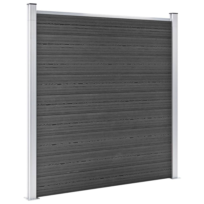 Set de panouri de gard, negru, 353 x 186 cm, WPC - WALTI WALTI
